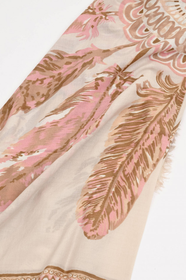 Hemisphere Cashmere-Seide-Tuch HAMA in Beige/Rosa