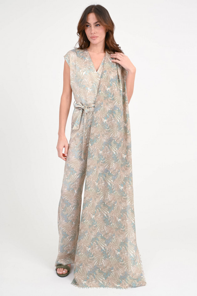 Hemisphere Cashmere-Seide-Schal FULKE in Creme/Taupe/Petrol