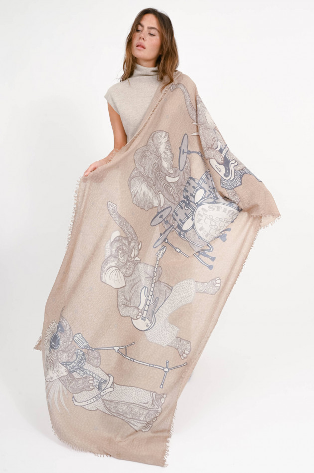 Hemisphere Cashmere-Seiden-Schal NANDU in Erdtönen