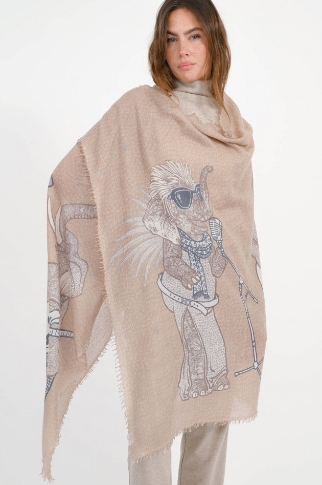 Hemisphere Cashmere-Seiden-Schal NANDU in Erdtönen