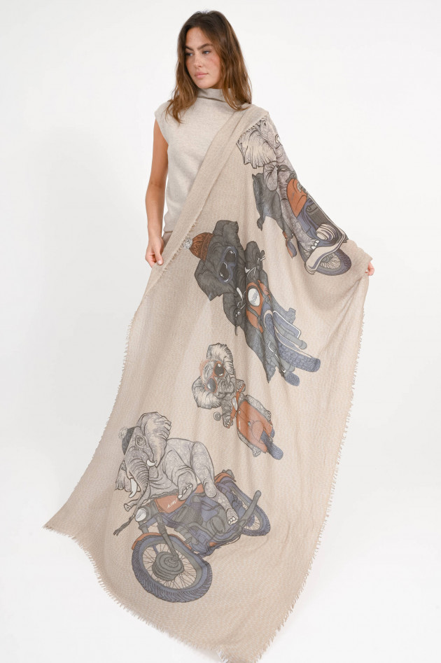 Hemisphere Cashmere-Seiden-Schal NANG in  Karamell