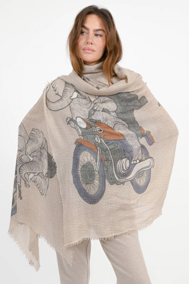 Hemisphere Cashmere-Seiden-Schal NANG in  Karamell