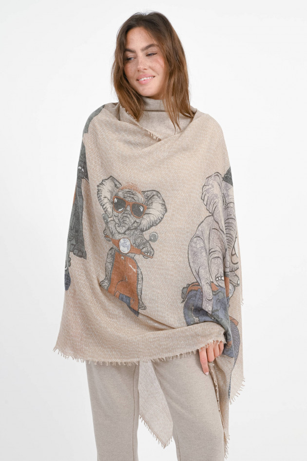 Hemisphere Cashmere-Seiden-Schal NANG in  Karamell