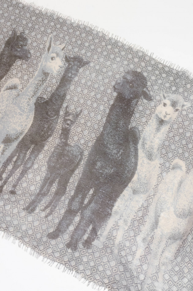 Hemisphere Cashmere-Schal NALPACA in Grau/Blau