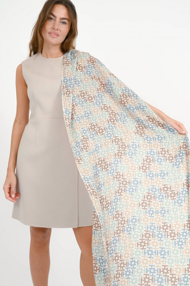 Hemisphere Cashmere-Schal ALIKI in Blau/Braun/Creme