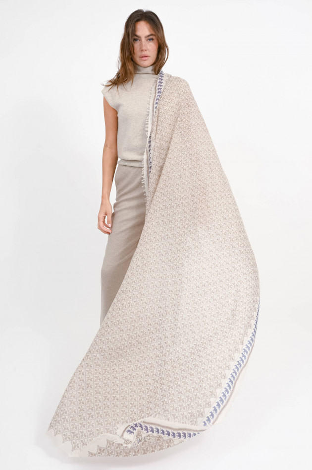 Hemisphere Woll-Schal in Weiß/Beige