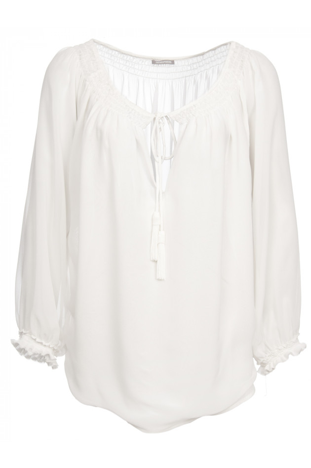 Hemisphere Seidenbluse transparent in Natur