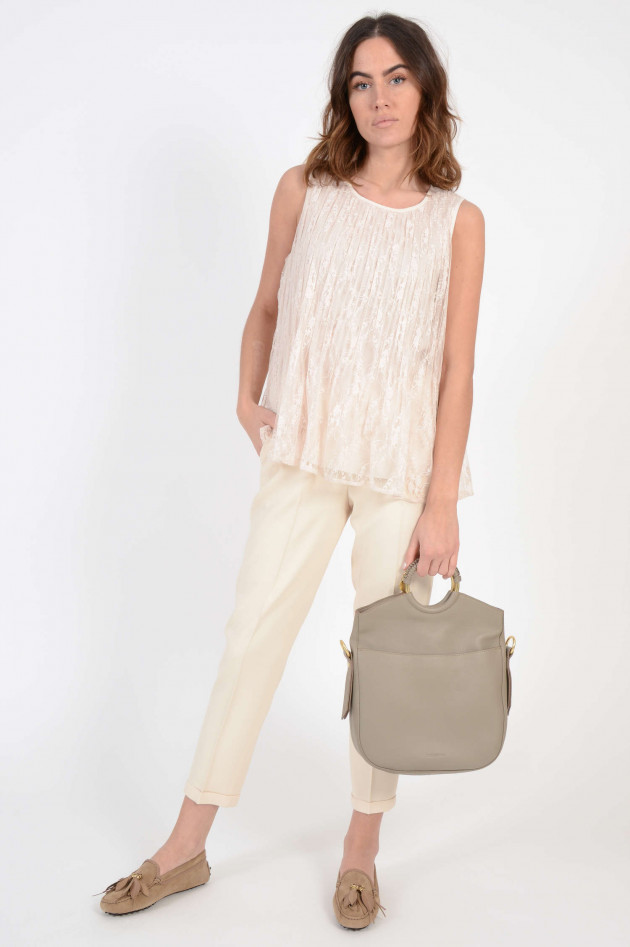 See by Chloé Handtasche mit goldenen Ringhenkeln in Beige
