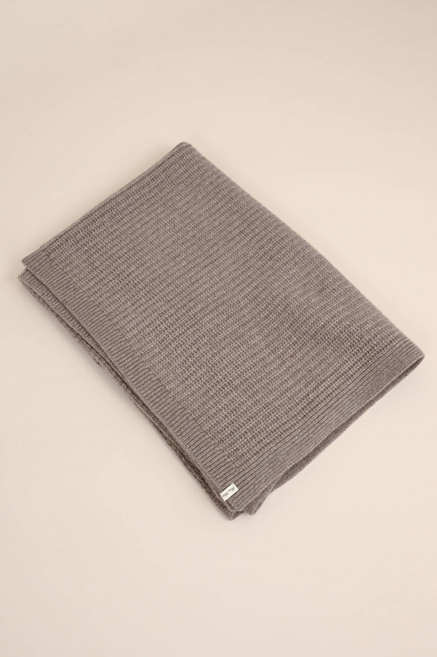 Henry Christ Gestrickte Cashmere Decke in Taupe