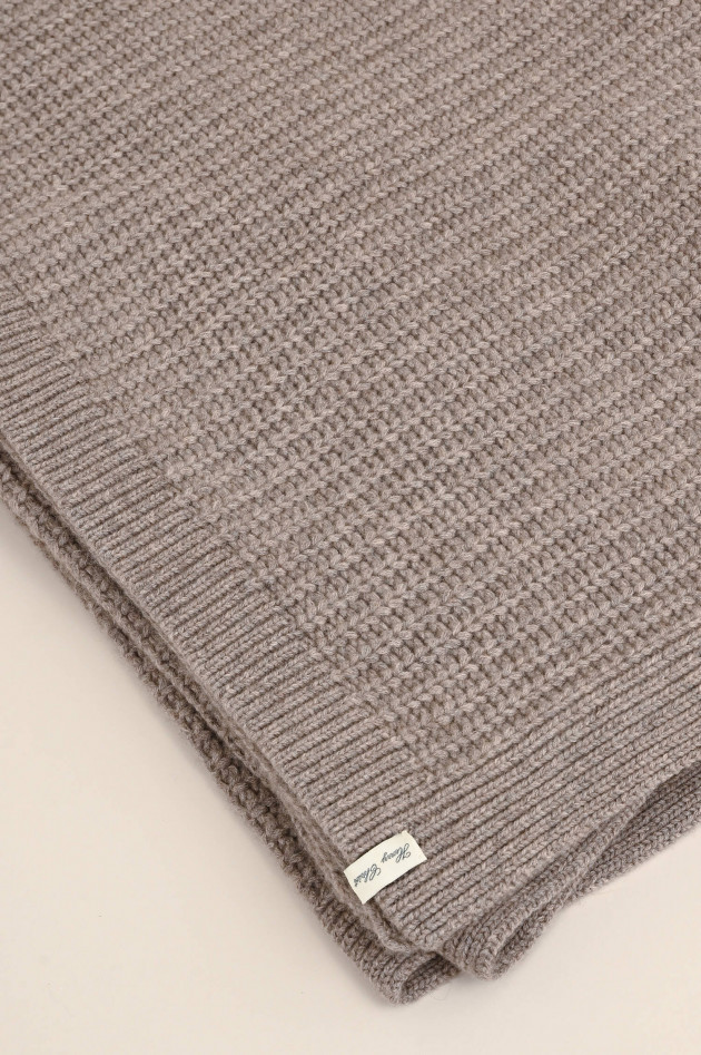 Henry Christ Gestrickte Cashmere Decke in Taupe