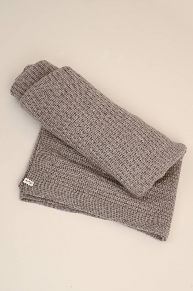 Henry Christ Gestrickte Cashmere Decke in Taupe