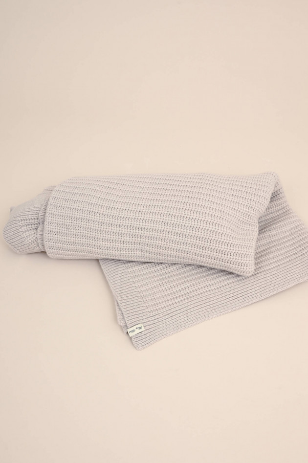 Henry Christ Gestrickte Cashmere Decke in Creme