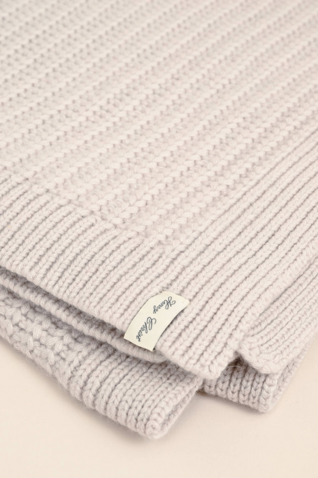 Henry Christ Gestrickte Cashmere Decke in Creme