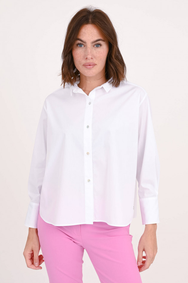 Henry Christ Oversized Baumwoll-Bluse in Weiß