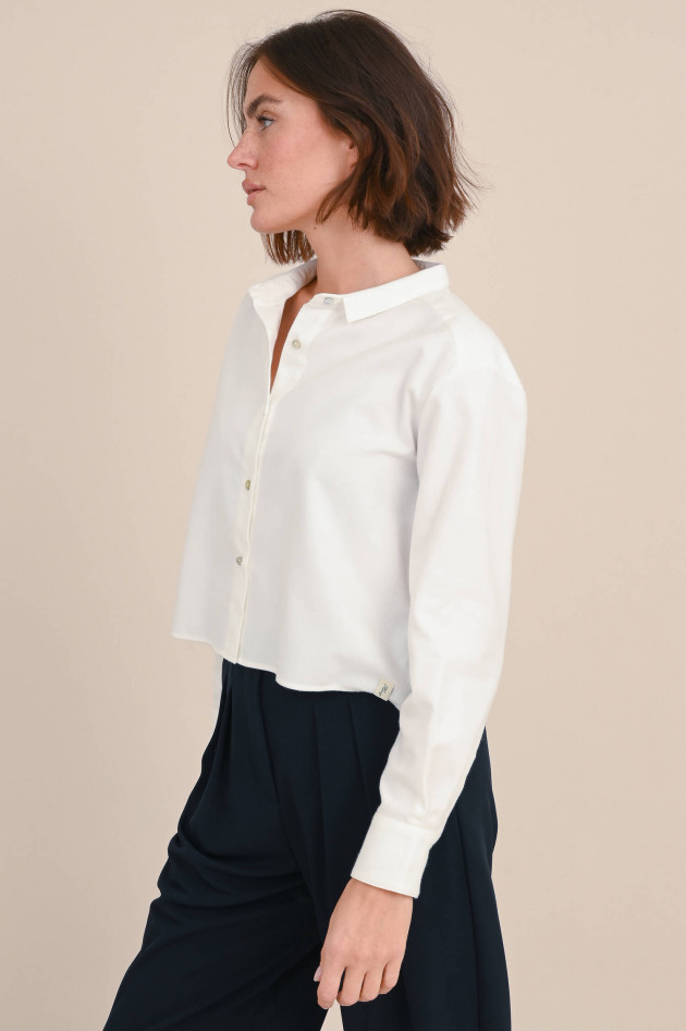 Henry Christ Flanell Bluse in Weiß