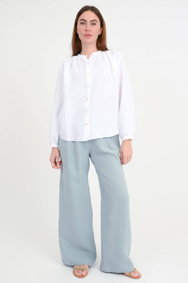 Henry Christ Oversize-Leinenbluse in Weiß