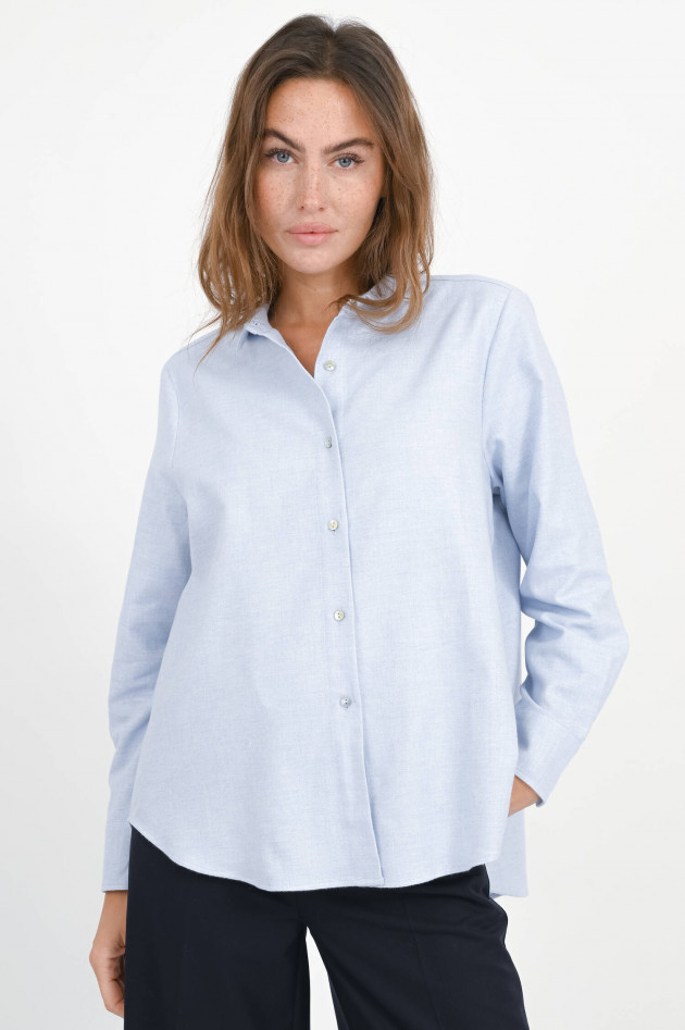 Henry Christ Weiche Baumwollbluse in Sky Blue