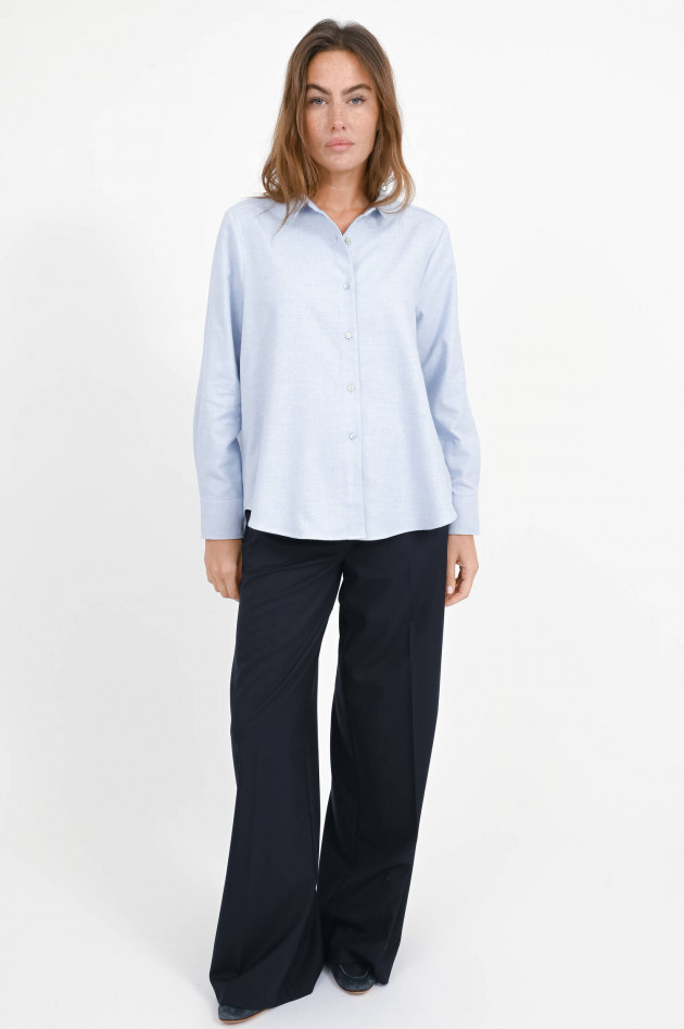 Henry Christ Weiche Baumwollbluse in Sky Blue