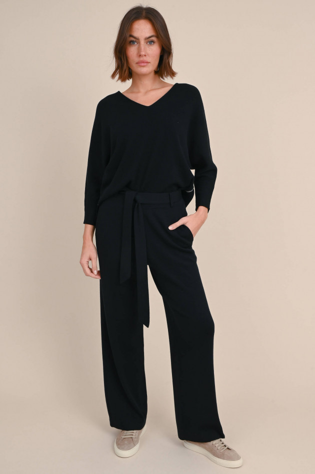 Henry Christ Strickhose aus Merinowolle in Schwarz