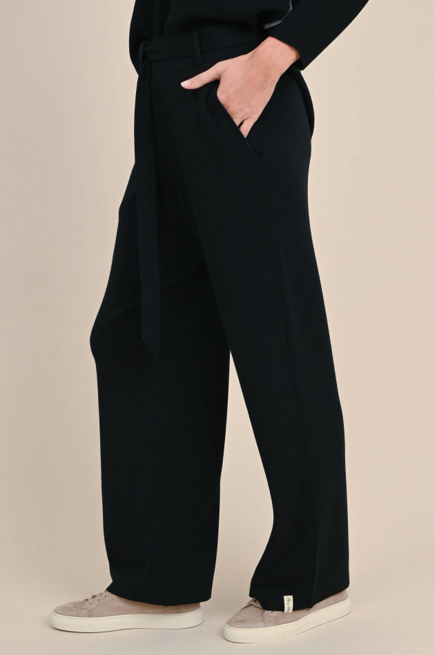Henry Christ Strickhose aus Merinowolle in Schwarz