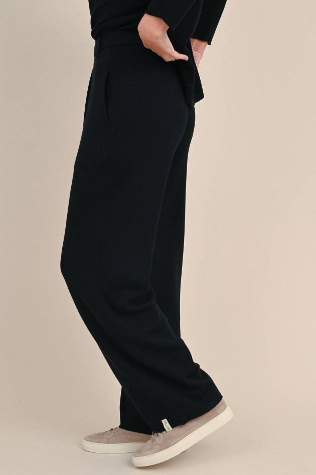 Henry Christ Strickhose aus Merinowolle in Schwarz