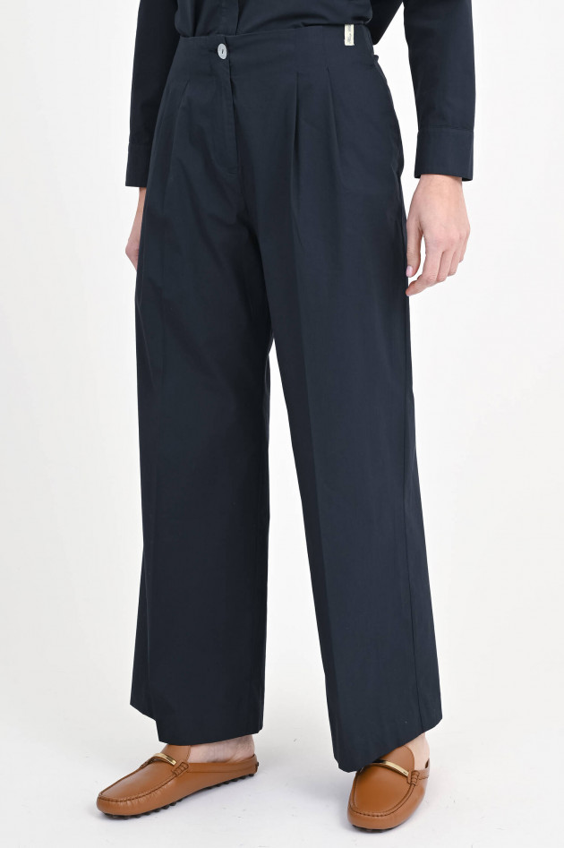 Henry Christ  Wide-Leg Hose aus Baumwolle in Navy