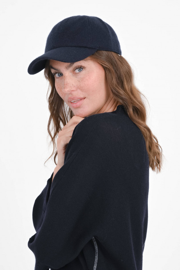 Henry Christ Basecap aus Cashmere in Navy