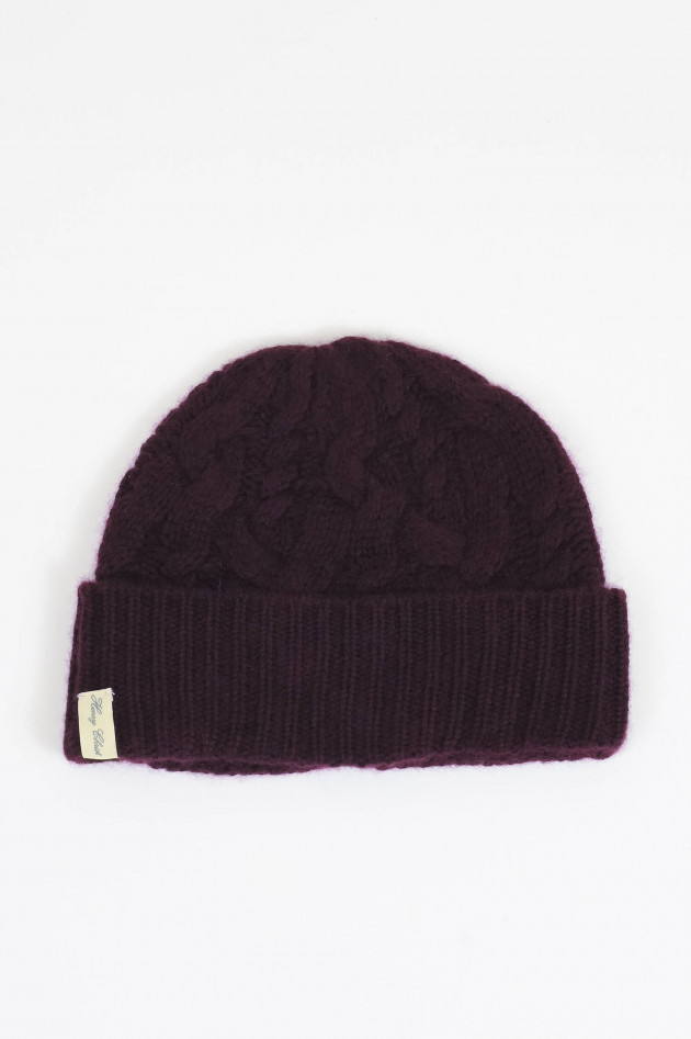 Henry Christ Mütze aus Cashmere in Aubergine