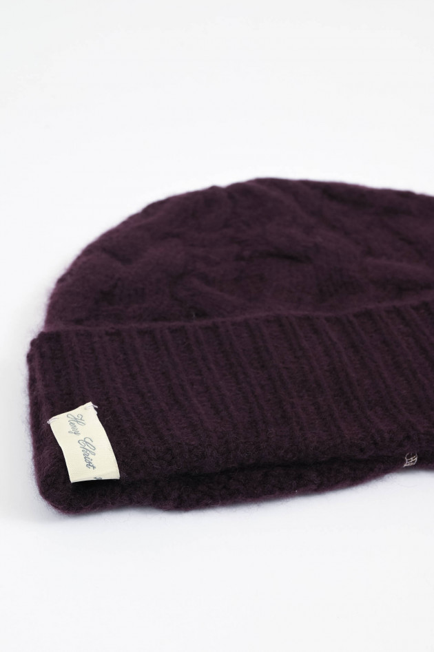Henry Christ Mütze aus Cashmere in Aubergine