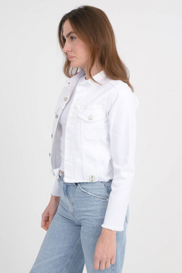 Henry Christ Jeansjacke mit Fransen-Details in Weiß