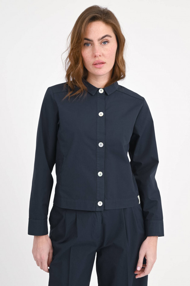 Henry Christ Jacke/Bluse aus Baumwolle in Navy