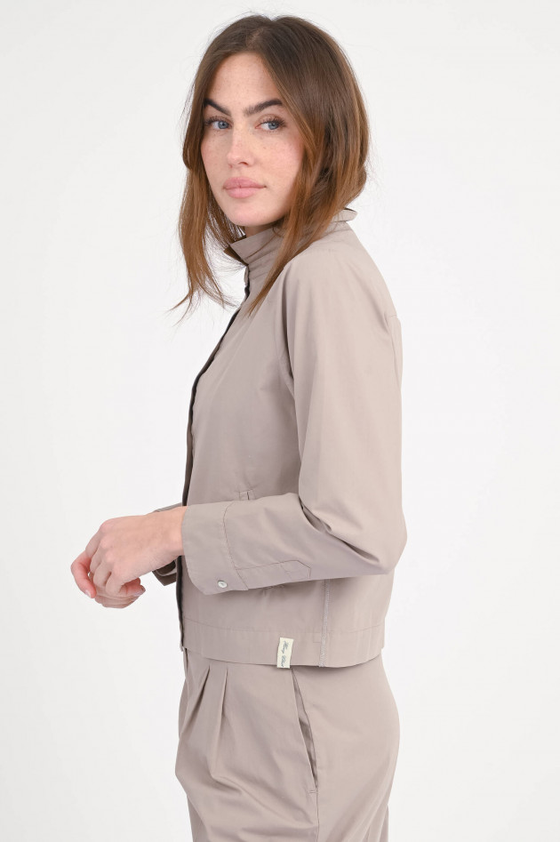 Henry Christ Jacke/Bluse aus Baumwolle in Taupe