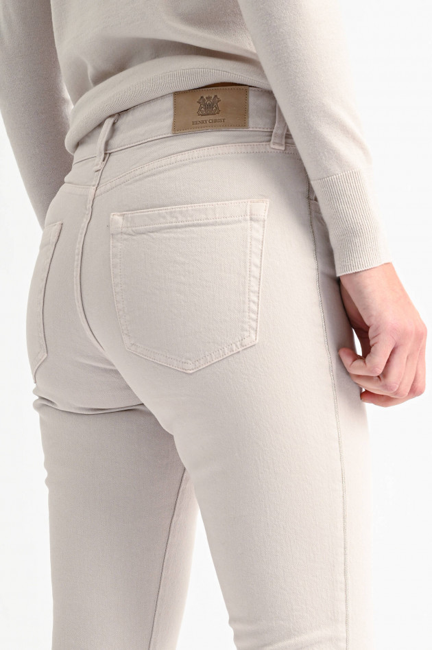 Henry Christ Jeans mit Ziernähten in Creme