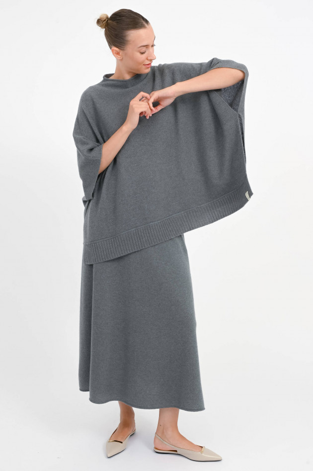 Henry Christ Cashmere Poncho in Grüngrau