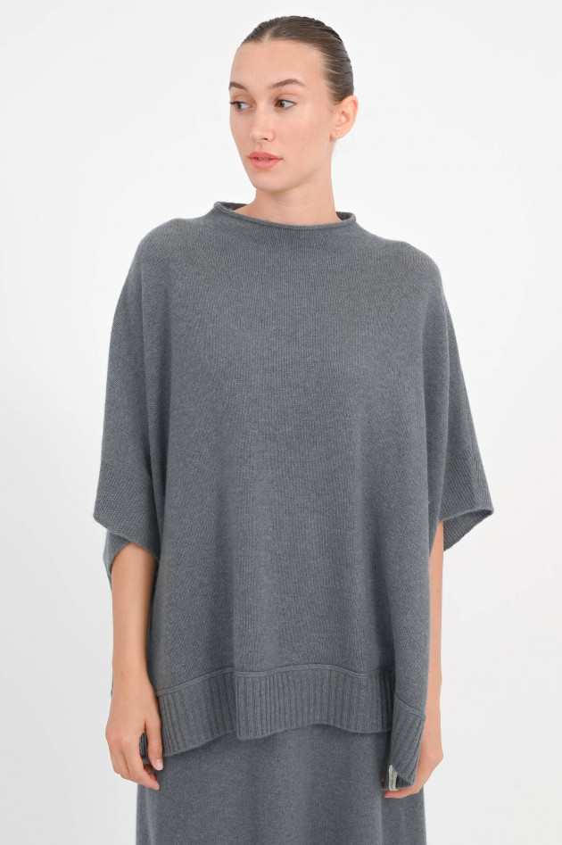 Henry Christ Cashmere Poncho in Grüngrau