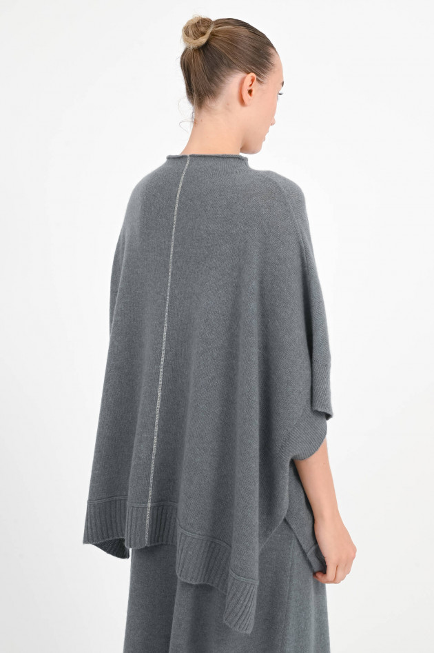 Henry Christ Cashmere Poncho in Grüngrau