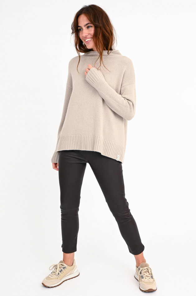 Henry Christ Oversized Pullover aus Cashmere in Greige