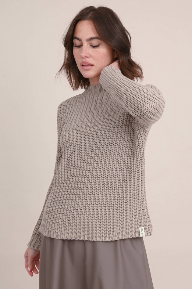 Henry Christ Grobstrick Pullover in Taupe