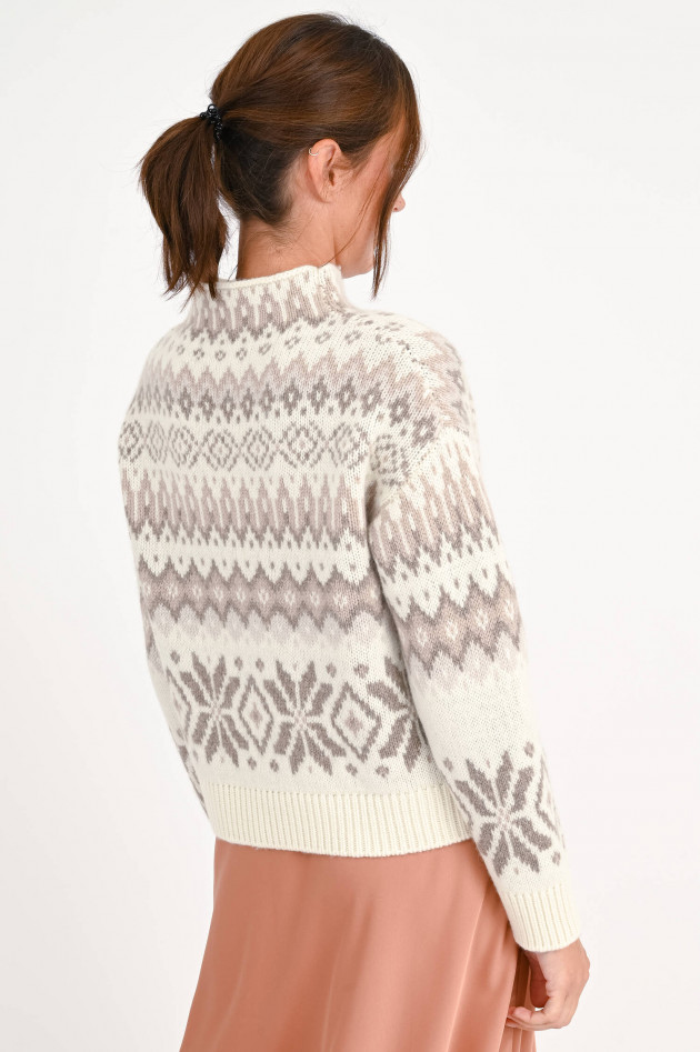 Henry Christ Norwegerpullover aus Cashmere Natur/Multicolor