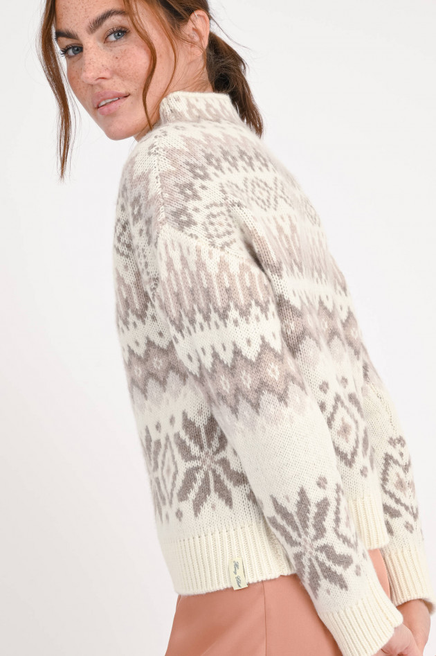 Henry Christ Norwegerpullover aus Cashmere Natur/Multicolor