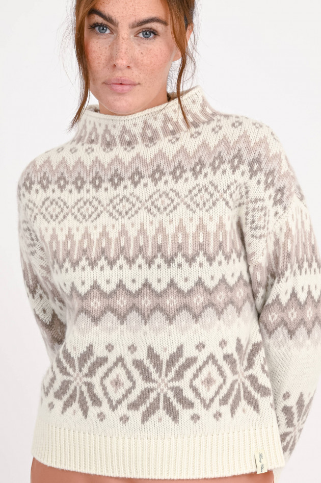 Henry Christ Norwegerpullover aus Cashmere Natur/Multicolor