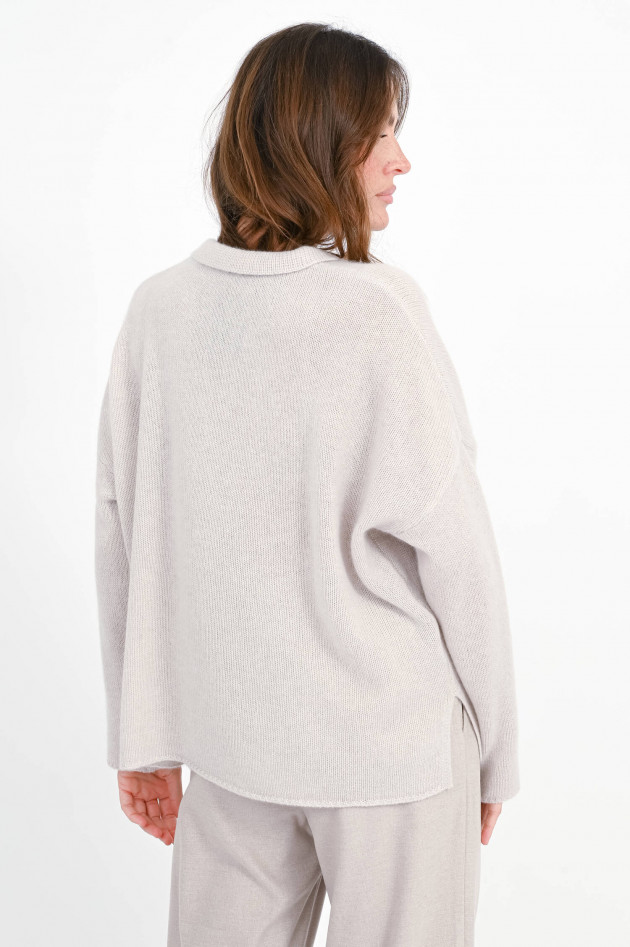 Henry Christ Loose Polo-Cashmere-Pullover in Sand