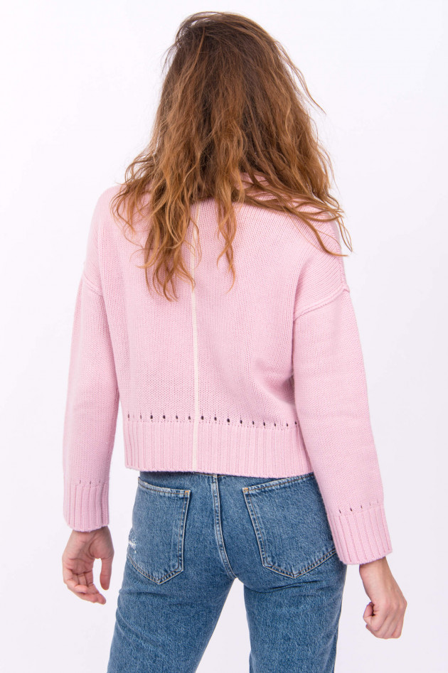 Henry Christ Kurzer Kaschmirpullover in Rosa