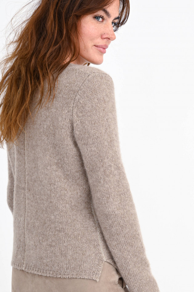 Henry Christ Strickpullover aus Woll-Cashmere-Mix in Sand