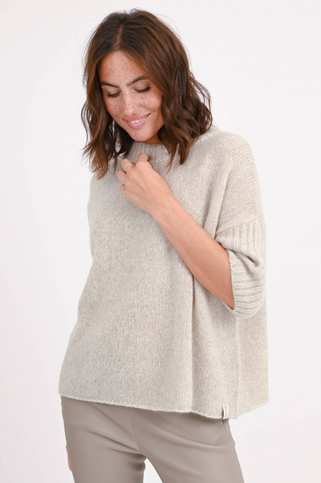 Henry Christ Boxy Cashmere-Seidenpullover in Natur