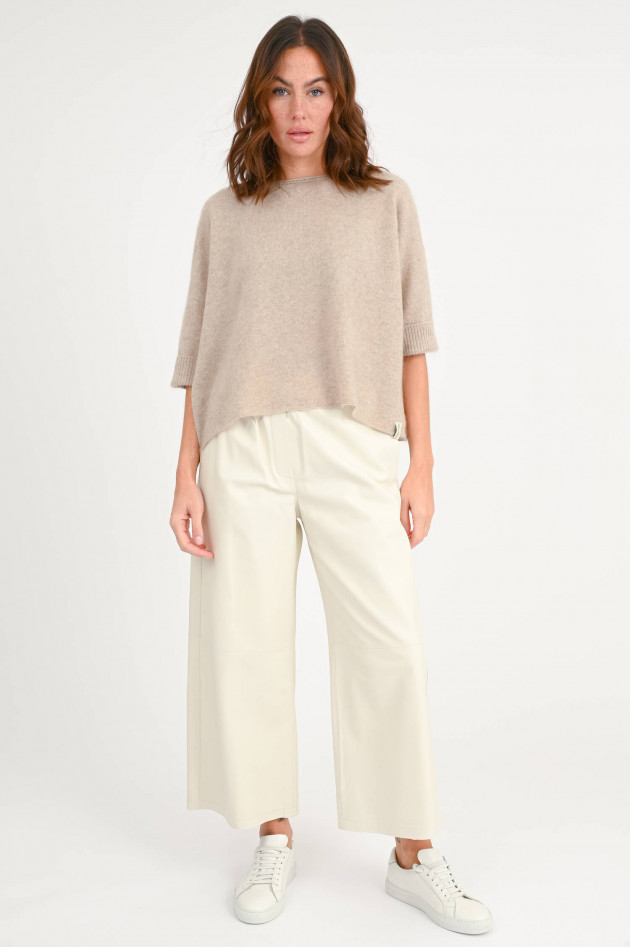 Henry Christ Cashmerepullover mit U-Boot-Ausschnitt in Beige
