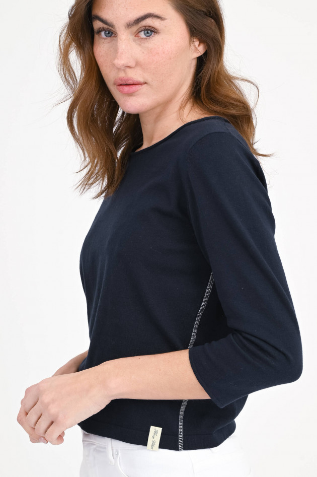 Henry Christ Langarm-Shirt aus Baumwolle in Navy