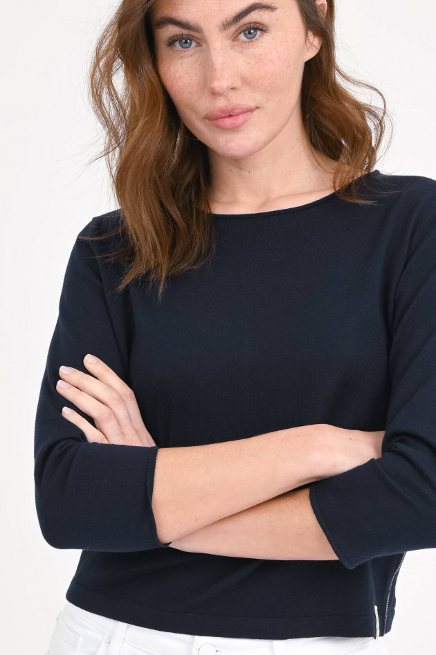 Henry Christ Langarm-Shirt aus Baumwolle in Navy