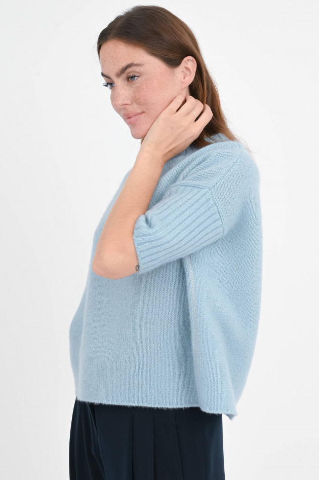 Henry Christ Pullover aus Cashmere-Seiden-Mix in Graublau