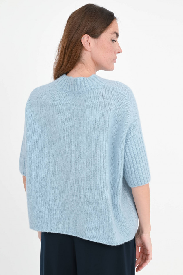 Henry Christ Pullover aus Cashmere-Seiden-Mix in Graublau